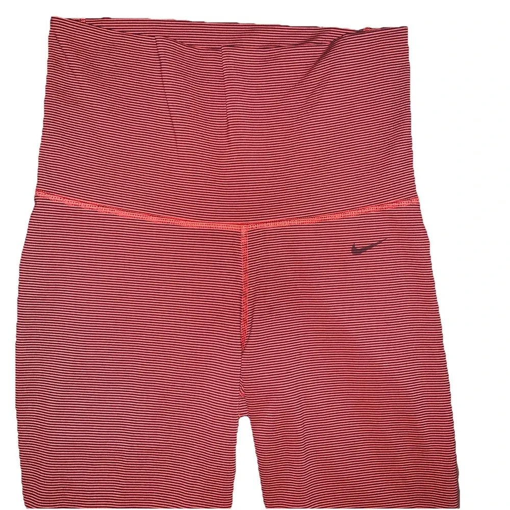 Nike Dri Fit Leggings XS Legend Red/Orange Black Stripe Capri Running Activewear